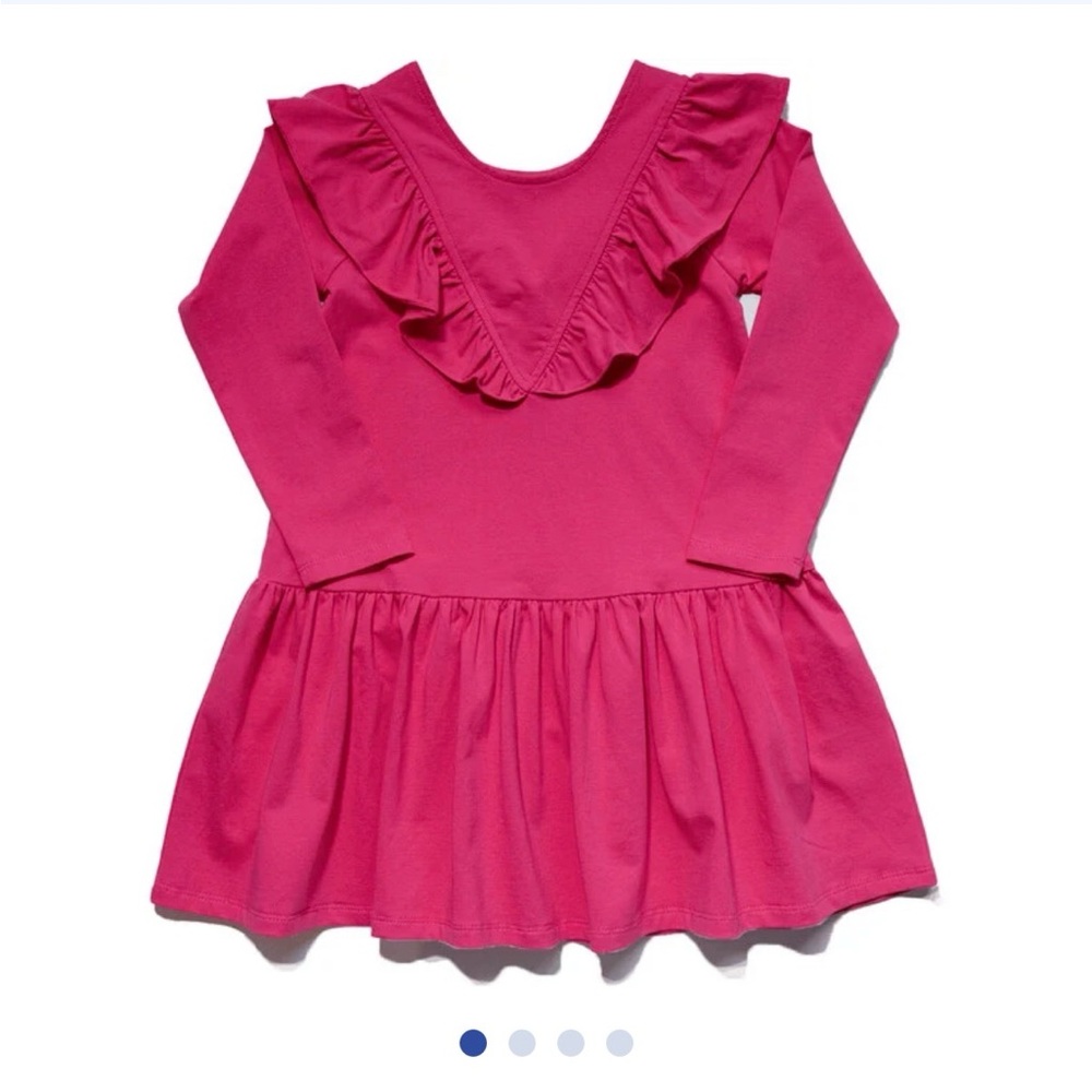 Pink Ruffle Long Sleeve Dress - Picture 2 of 5